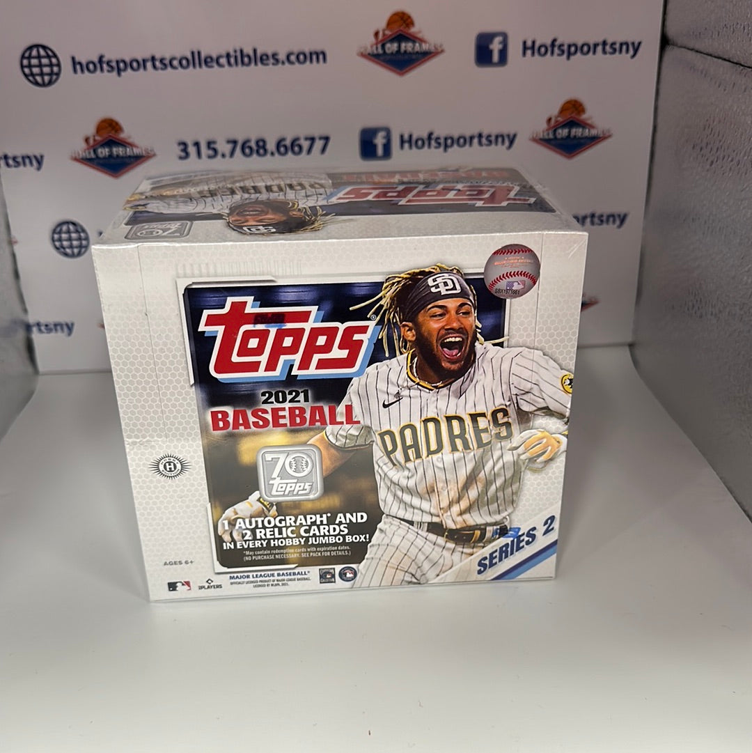 2021 TOPPS SERIES 2 BASEBALL JUMBO BOX! 1 AUTO 2 RELICS!