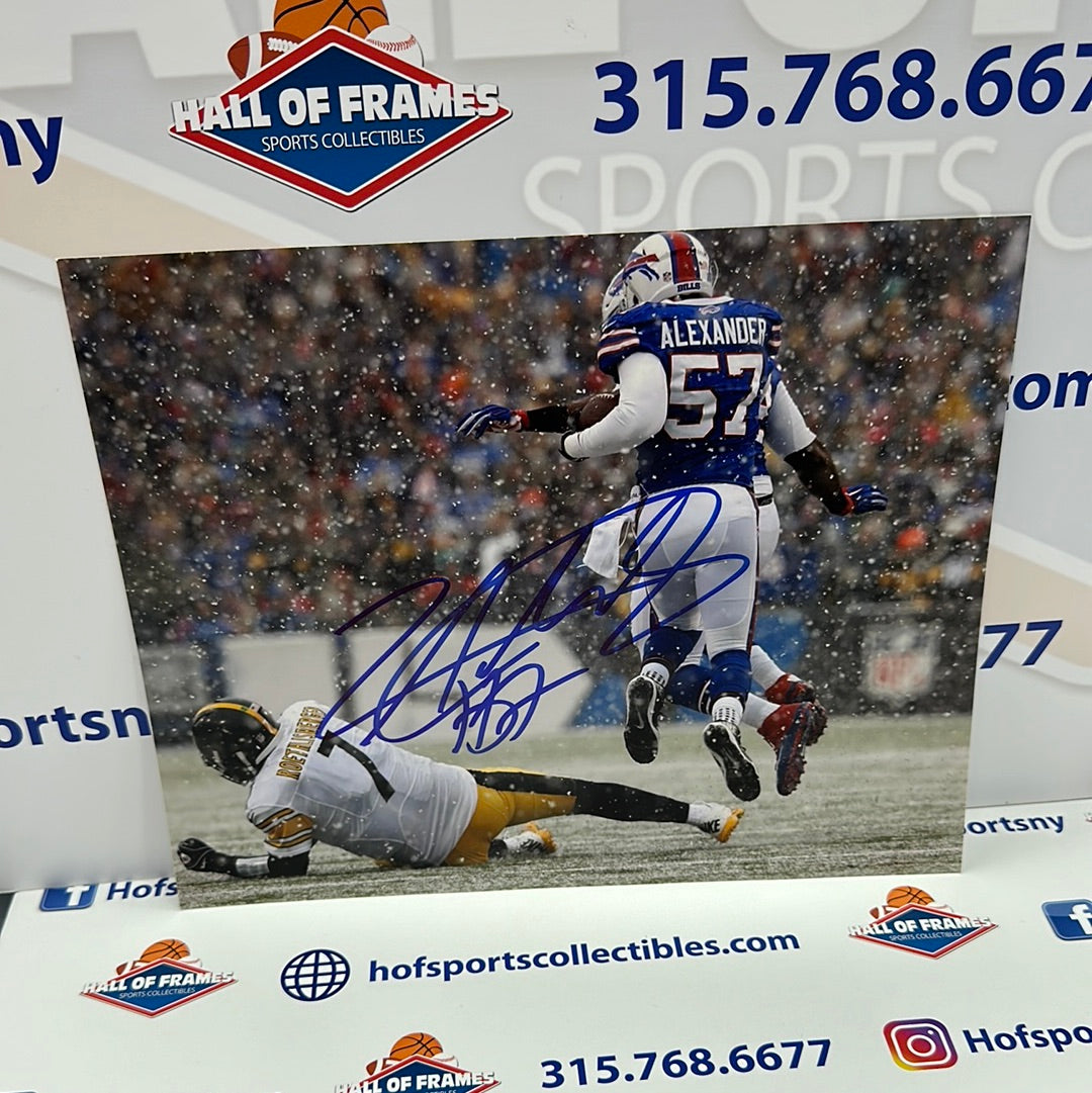 LORENZO ALEXANDER SIGNED BUFFALO BILLS 8X10 PHOTO - HOF COA