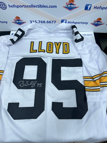 GREG LLOYD SIGNED WHITE STEELERS CUSTOM JERSEY - BECKETT WITNESSED COA