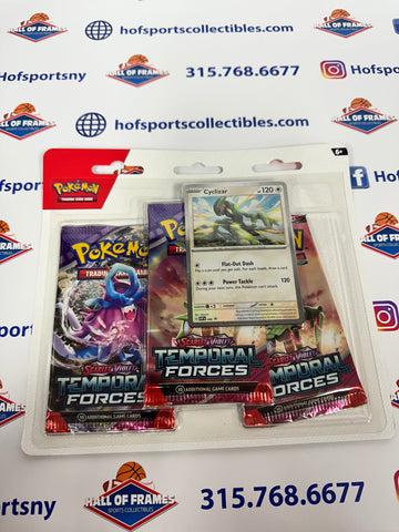 POKEMON TEMPORAL FORCES BLISTER 3 PACK! CYCLIZAR PROMO!
