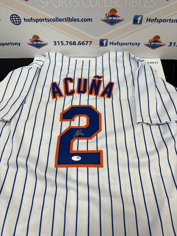 LUISANGEL ACUNA SIGNED NY METS CUSTOM PINSTRIPE JERSEY JSA WITNESSED
