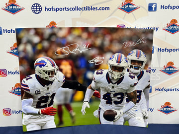 MICAH HYDE / JORDAN POYER / BERNARD BILLS SIGNED 16X20 JSA COA