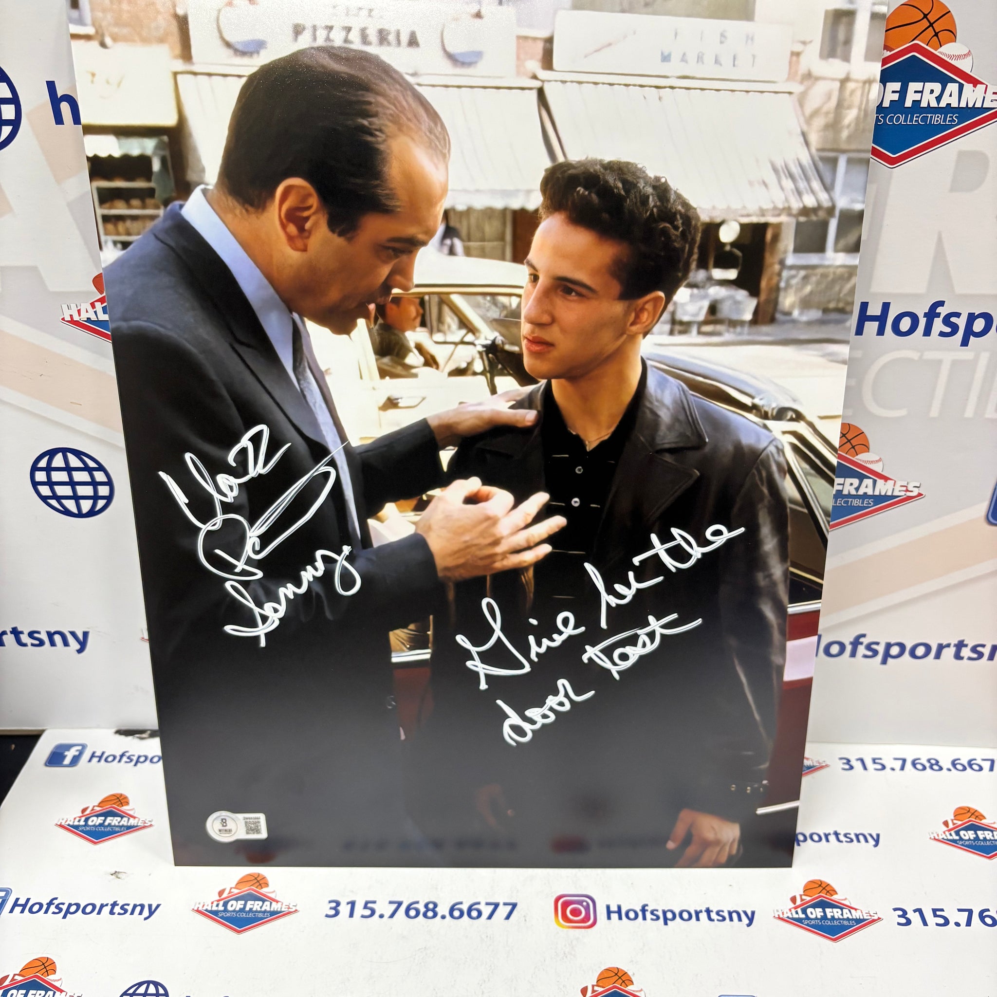 Chazz Palminteri SIGNED BRONX TALE  11X14 "GIVE HER THE DOOR TEST" JSA