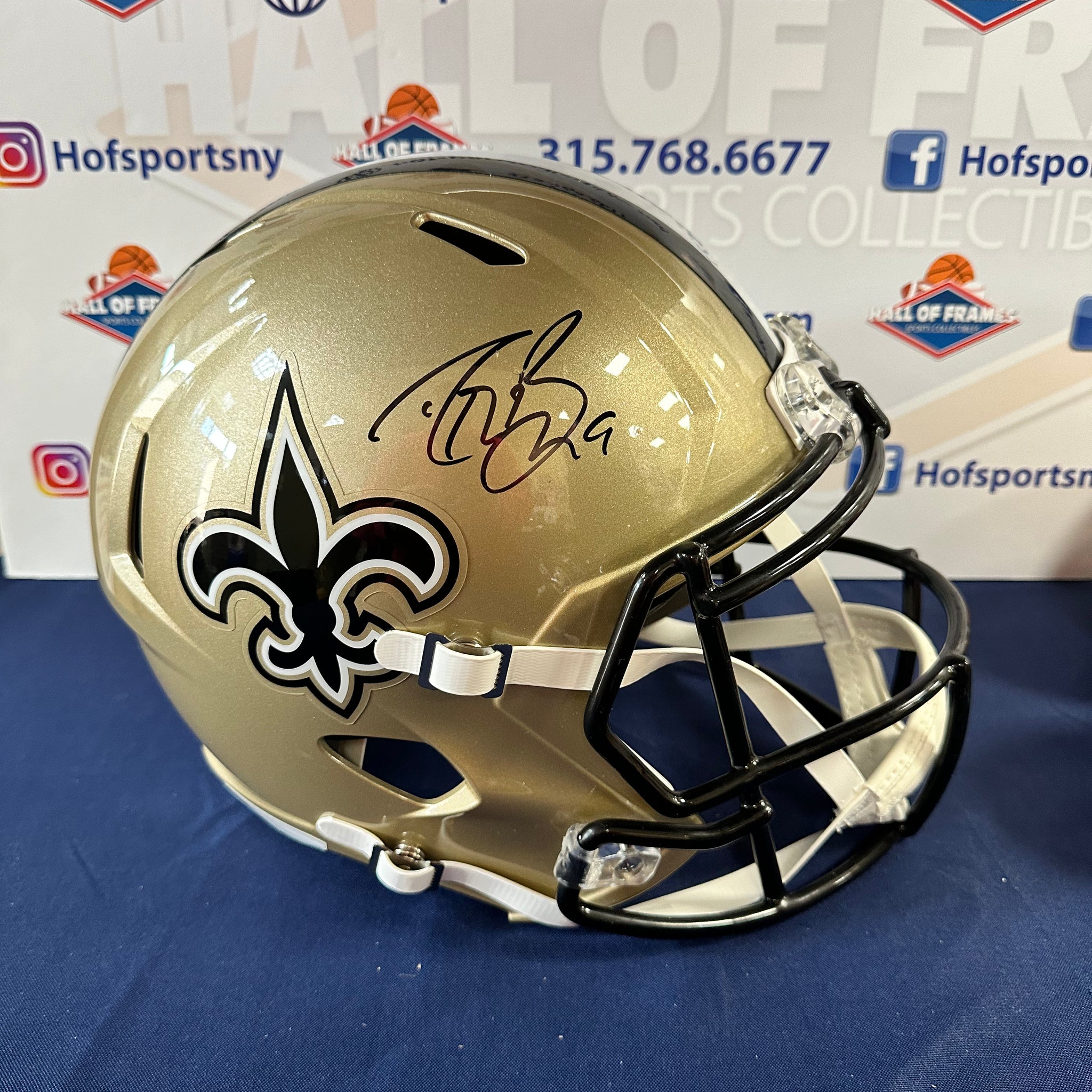 NEW ORLEANS SAINTS DREW BREES SIGNED F/S REPLICA HELMET! BAS AUTHENTIC