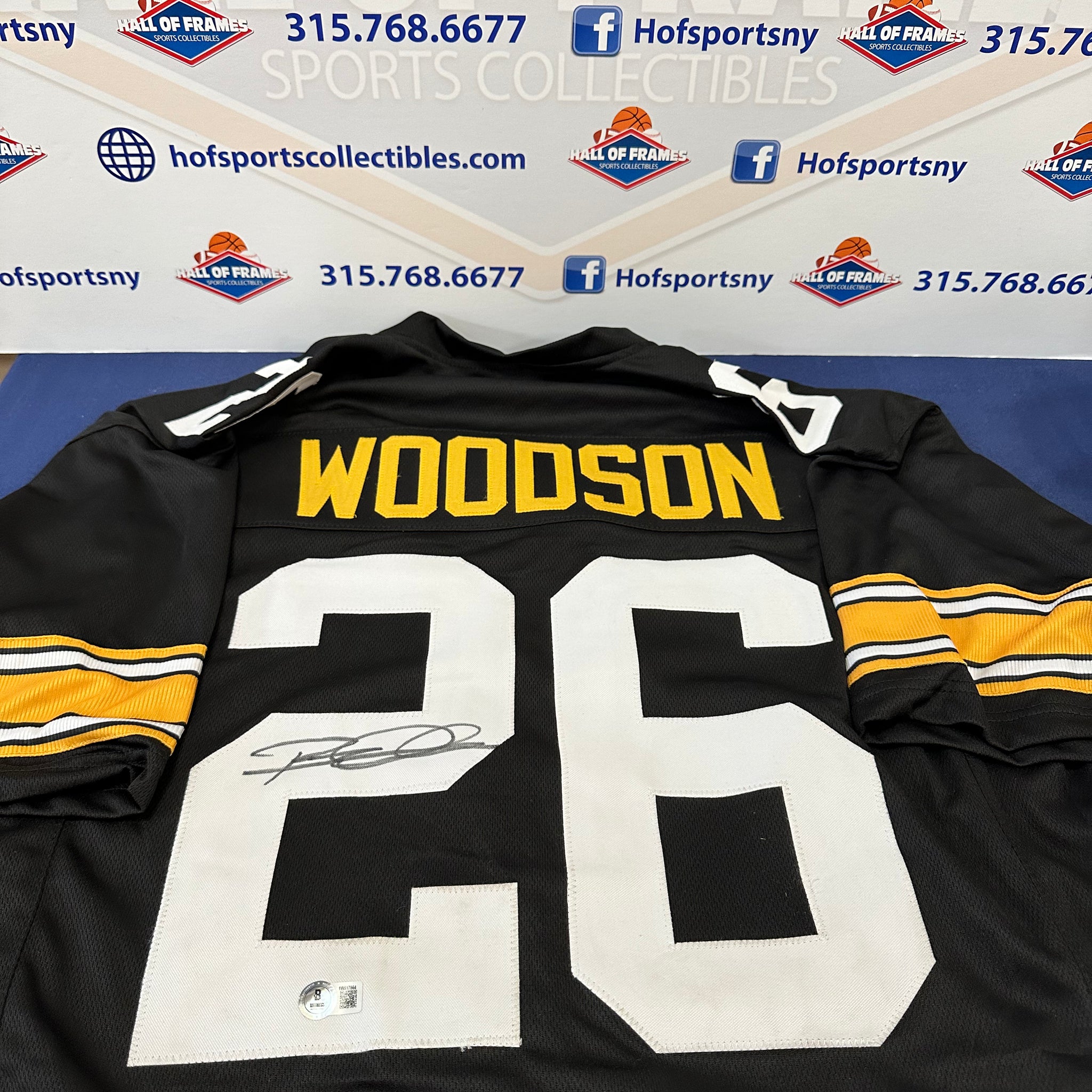 ROD WOODSON PITTSBURGH STEELERS SIGNED CUSTOM JERSEY! BAS AUTHENTIC!