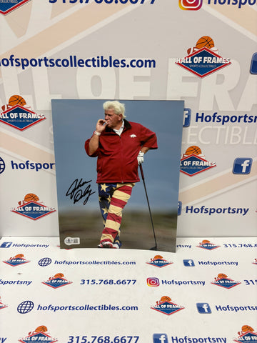 JOHN DALY SIGNED RED WHITE & BLUE 8X10 GOLF PHOTO - BECKETT COA