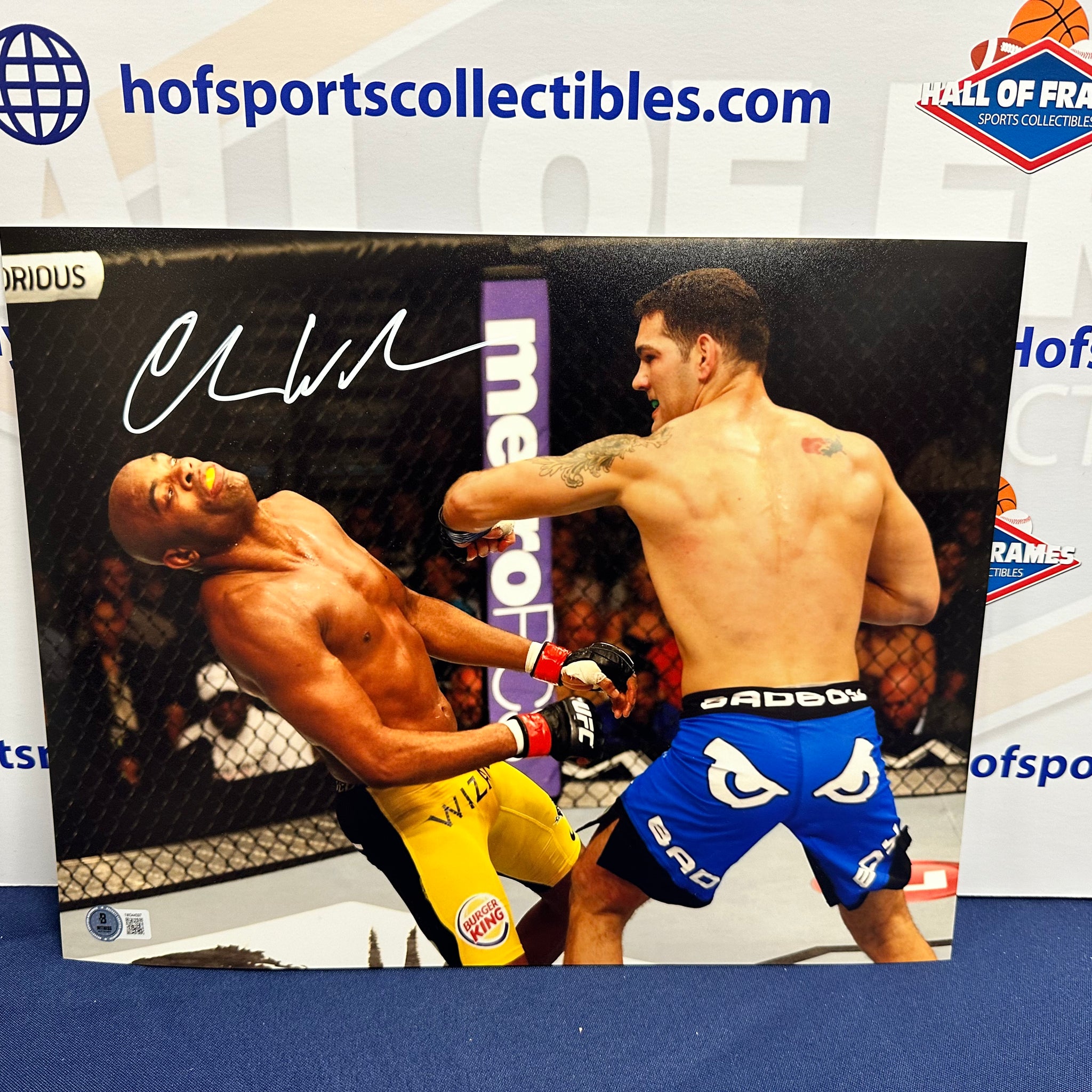 CHRIS WEIDMAN SIGNED UFC 162 SILVA KNOCKOUT 11X14 PHOTO BAS COA