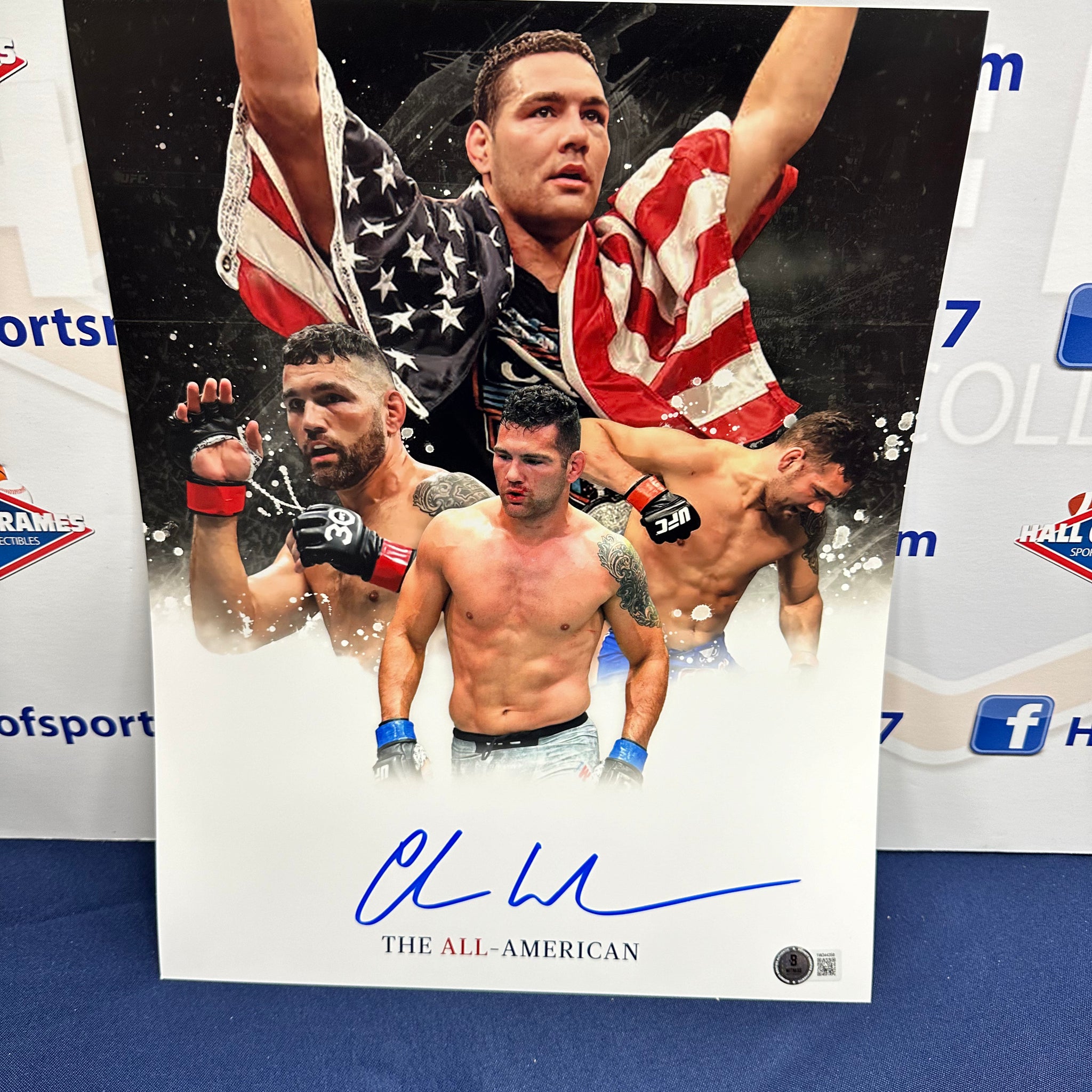 CHRIS WEIDMAN SIGNED UFC CHAMPION 11X14 PHOTO BAS COA