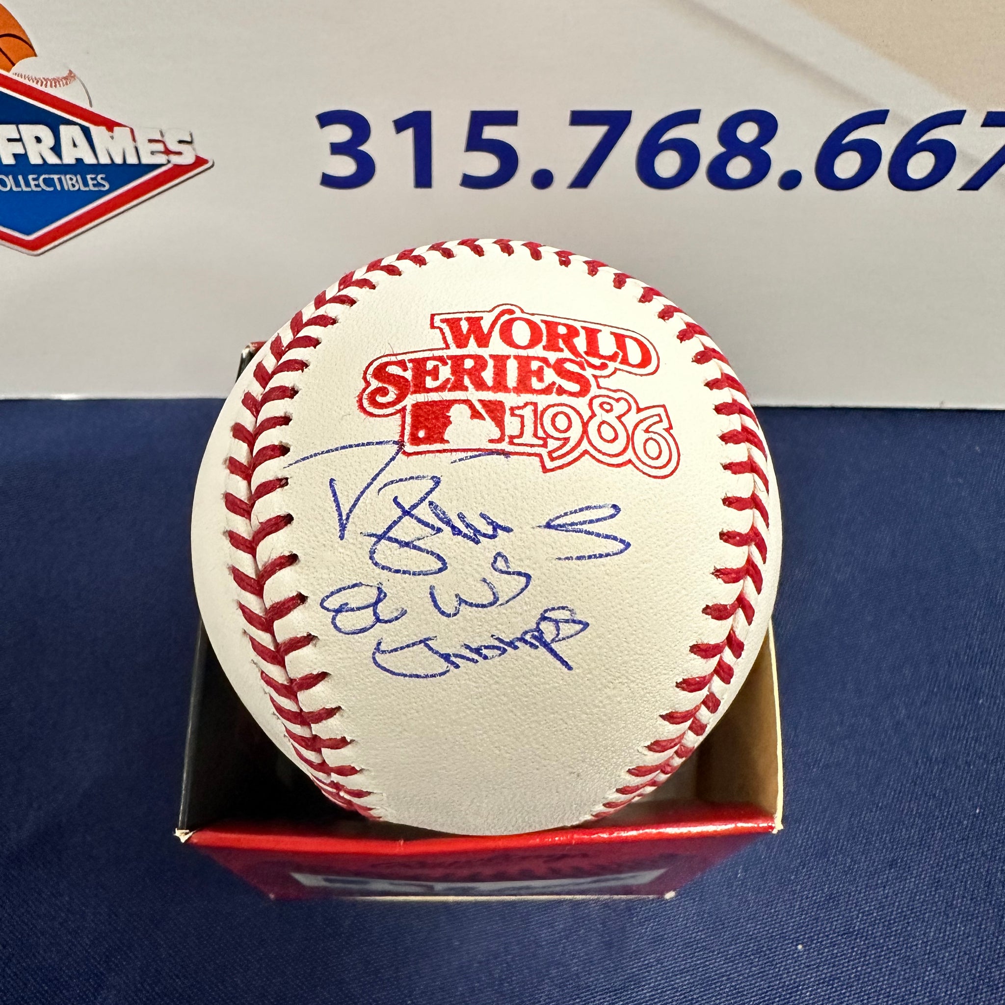 DARRYL STRAWBERRY SIGNED METS INSC 1986 WS CHAMPS WS BASEBALL  - JSA COA