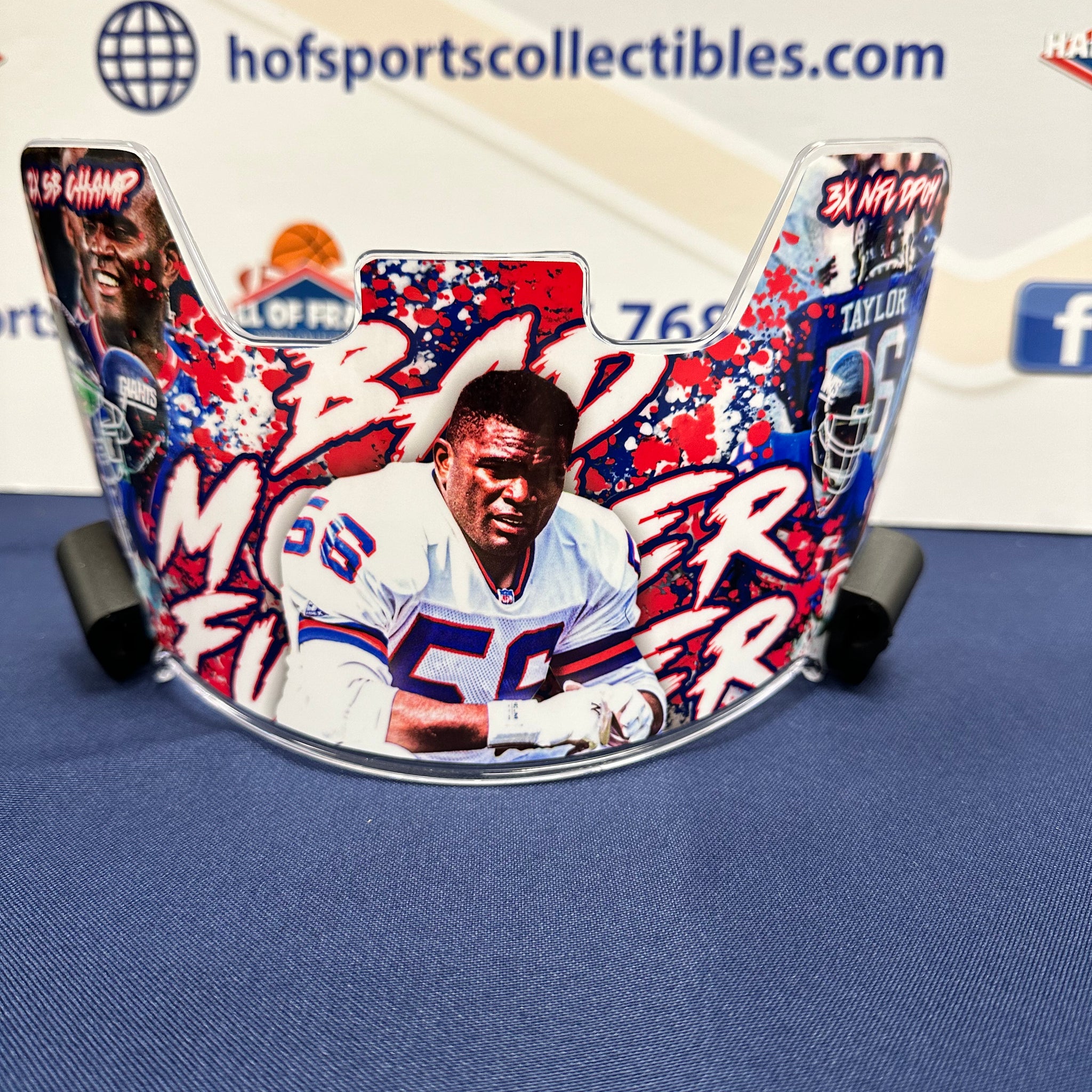 LAWRENCE TAYLOR NEW YORK GIANTS "2X SB CHAMP" "3X NFL DPOY" "BMF" CUSTOM ART FULL SIZE HELMET VISOR!