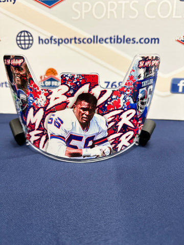 LAWRENCE TAYLOR NEW YORK GIANTS "2X SB CHAMP" "3X NFL DPOY" "BMF" CUSTOM ART FULL SIZE HELMET VISOR!