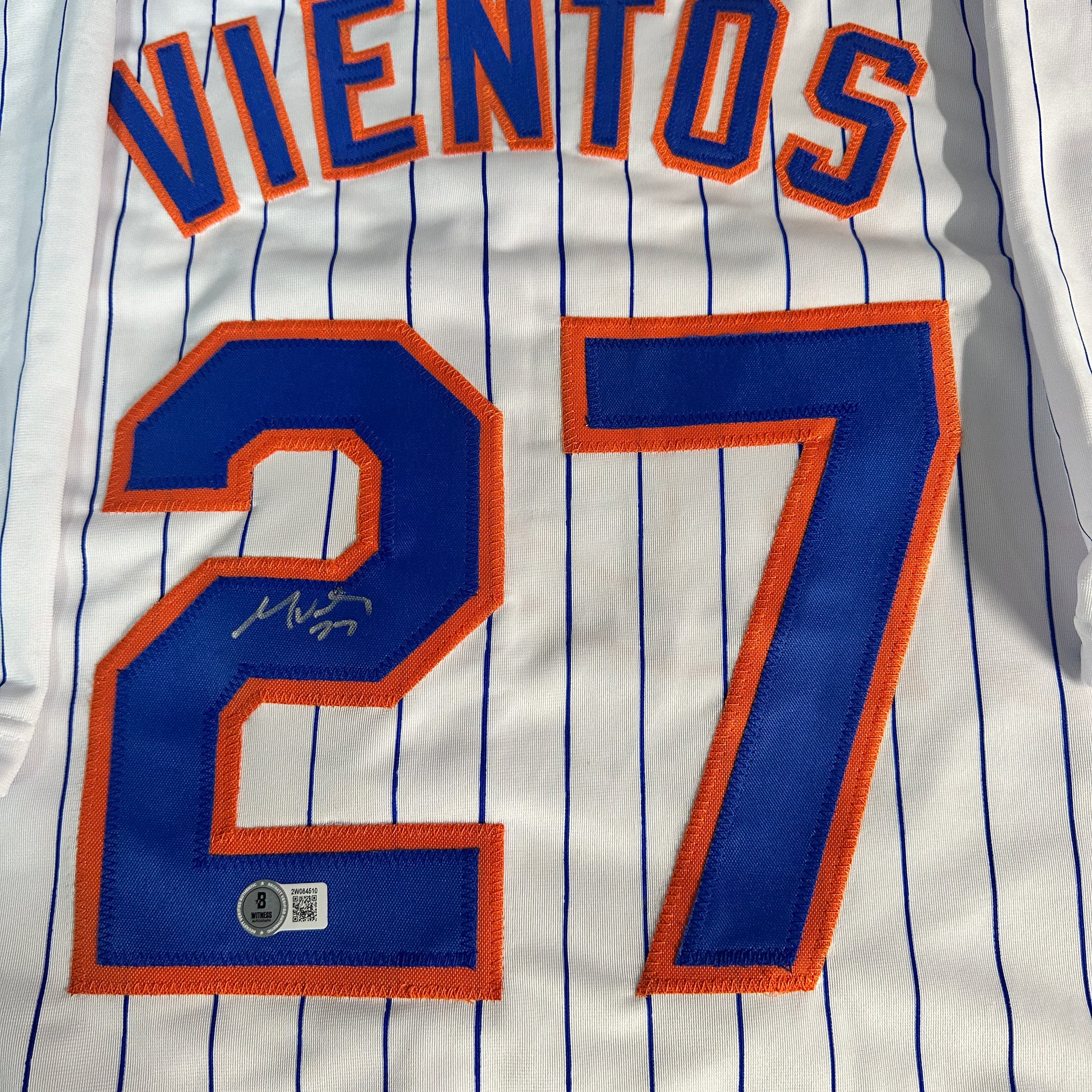 MARK VIENTOS SIGNED CUSTOM NY METS JERSEY - BECKETT COA