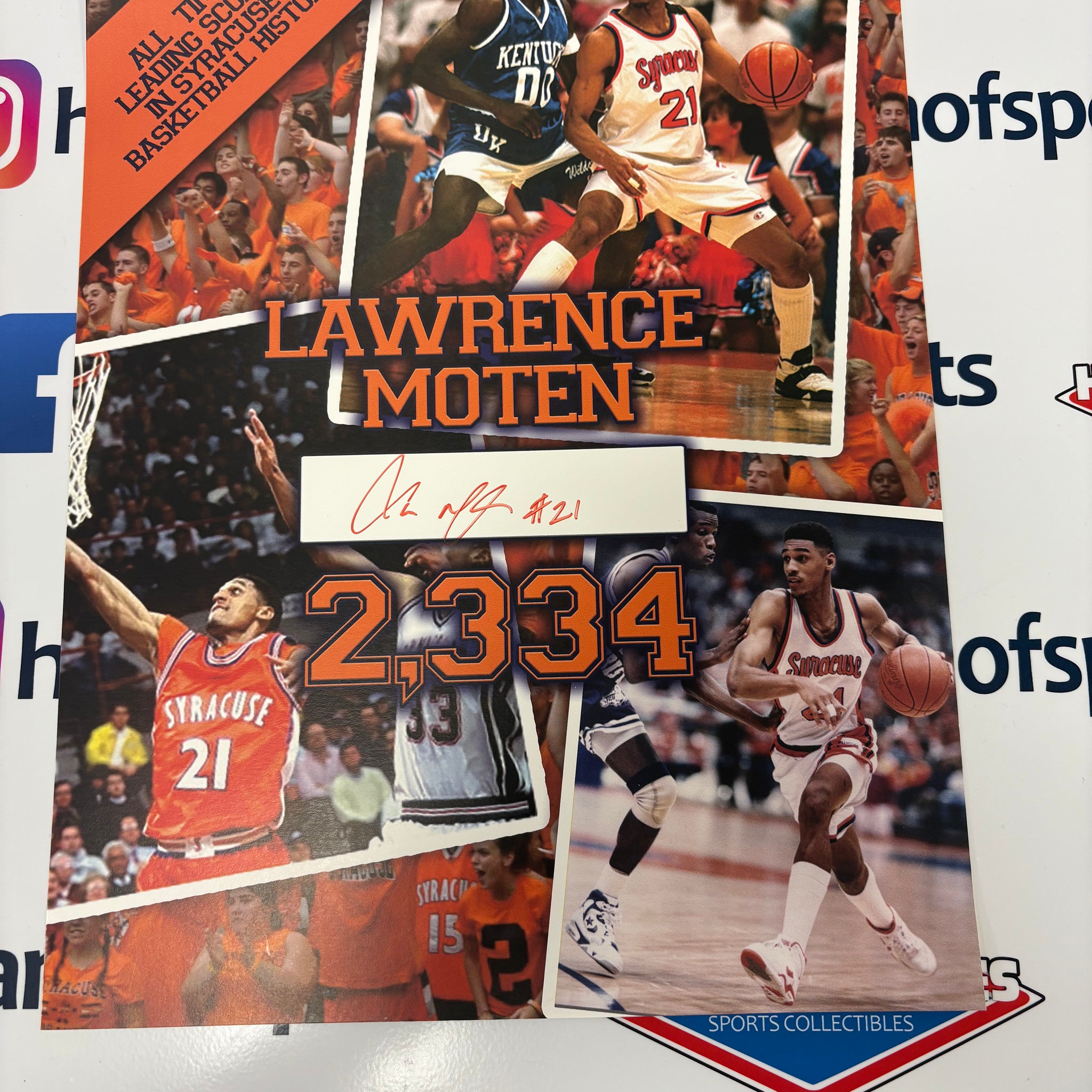 Lawrence Moten Signed Syracuse Basketball 11x14 Photo "Poetry" All Time Scorer