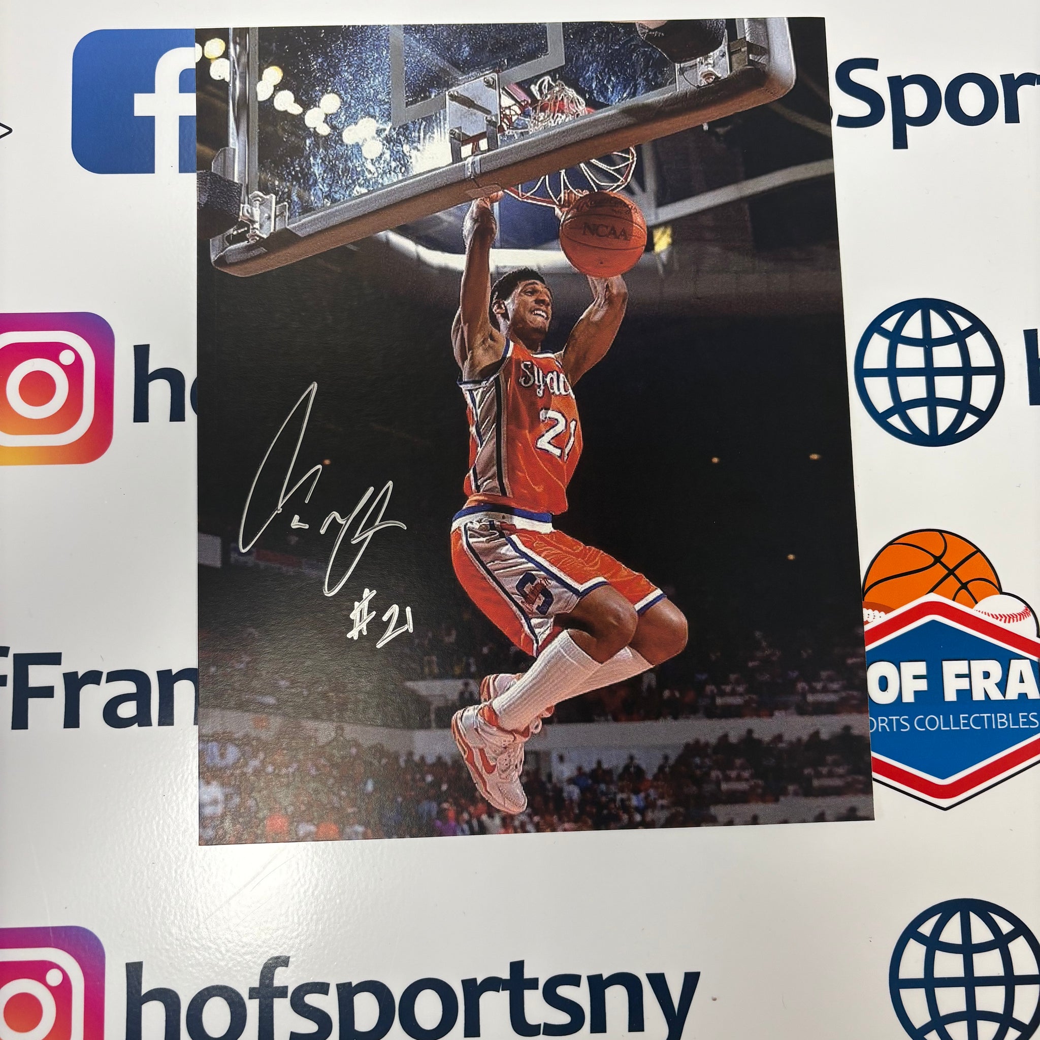 Lawrence Moten Signed Syracuse Basketball 8x10 Photo "Poetry" All Time Scorer
