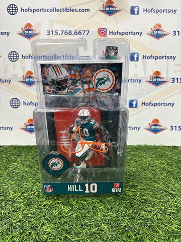 TYREEK HILL SIGNED DOLPHINS MCFARLANE'S LEGACY SERIES FIGURES #7 THROWBACK JERSEY! BAS AUTHENTIC!