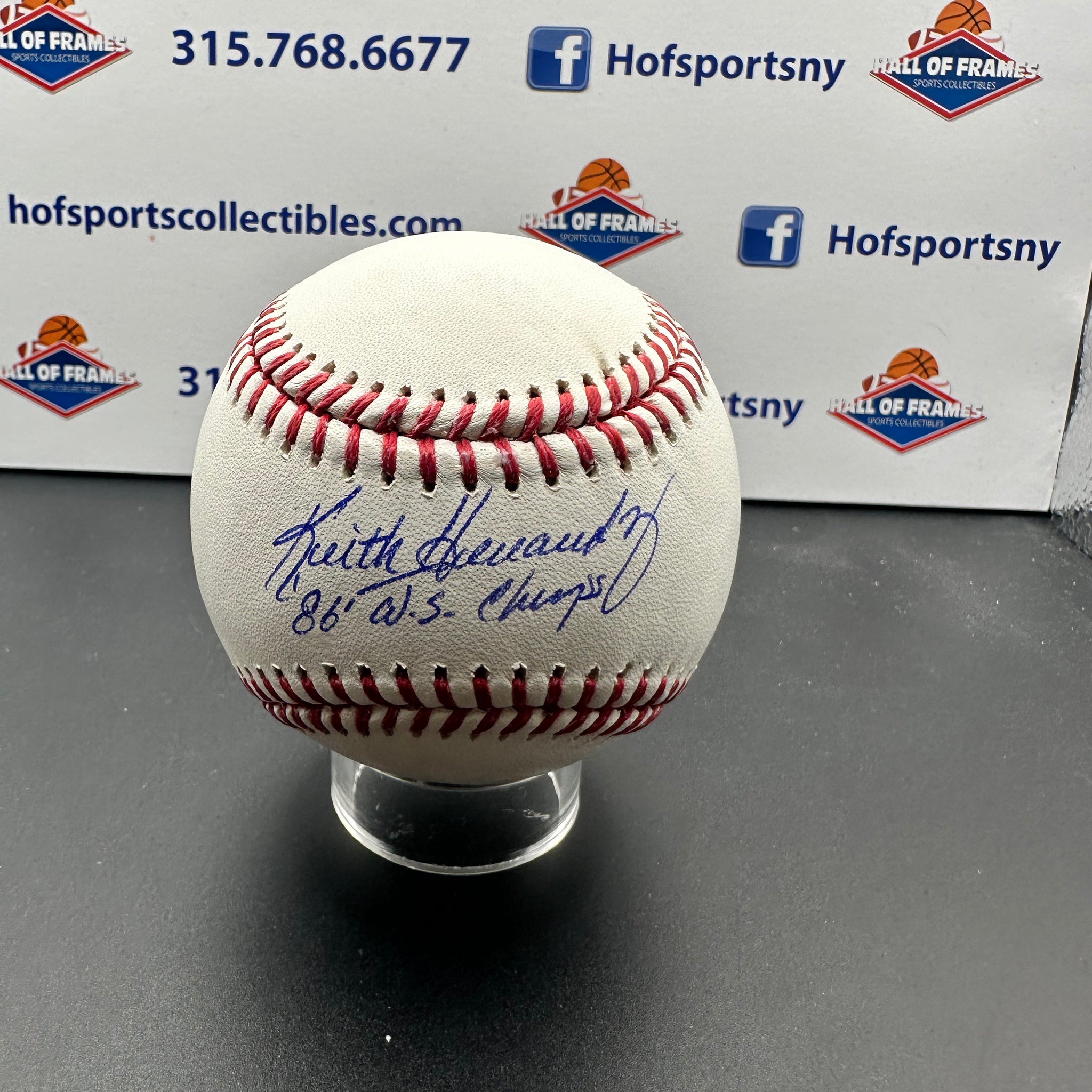 KEITH HERNANDEZ SIGNED MLB BASEBALL INSC. "1986 WS CHAMPS" - BECKETT COA