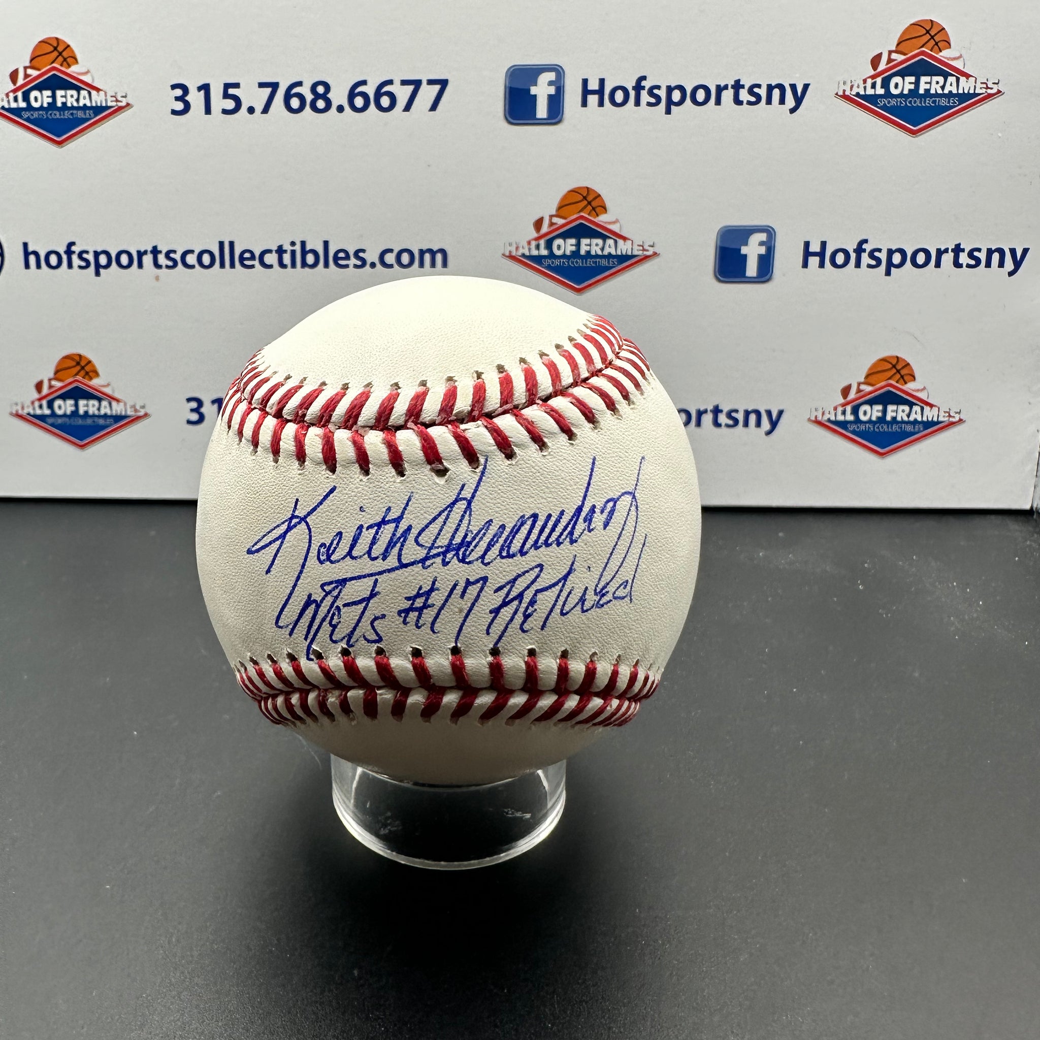 KEITH HERNANDEZ SIGNED MLB BASEBALL INSC. "METS RETIRED #17" - BECKETT COA