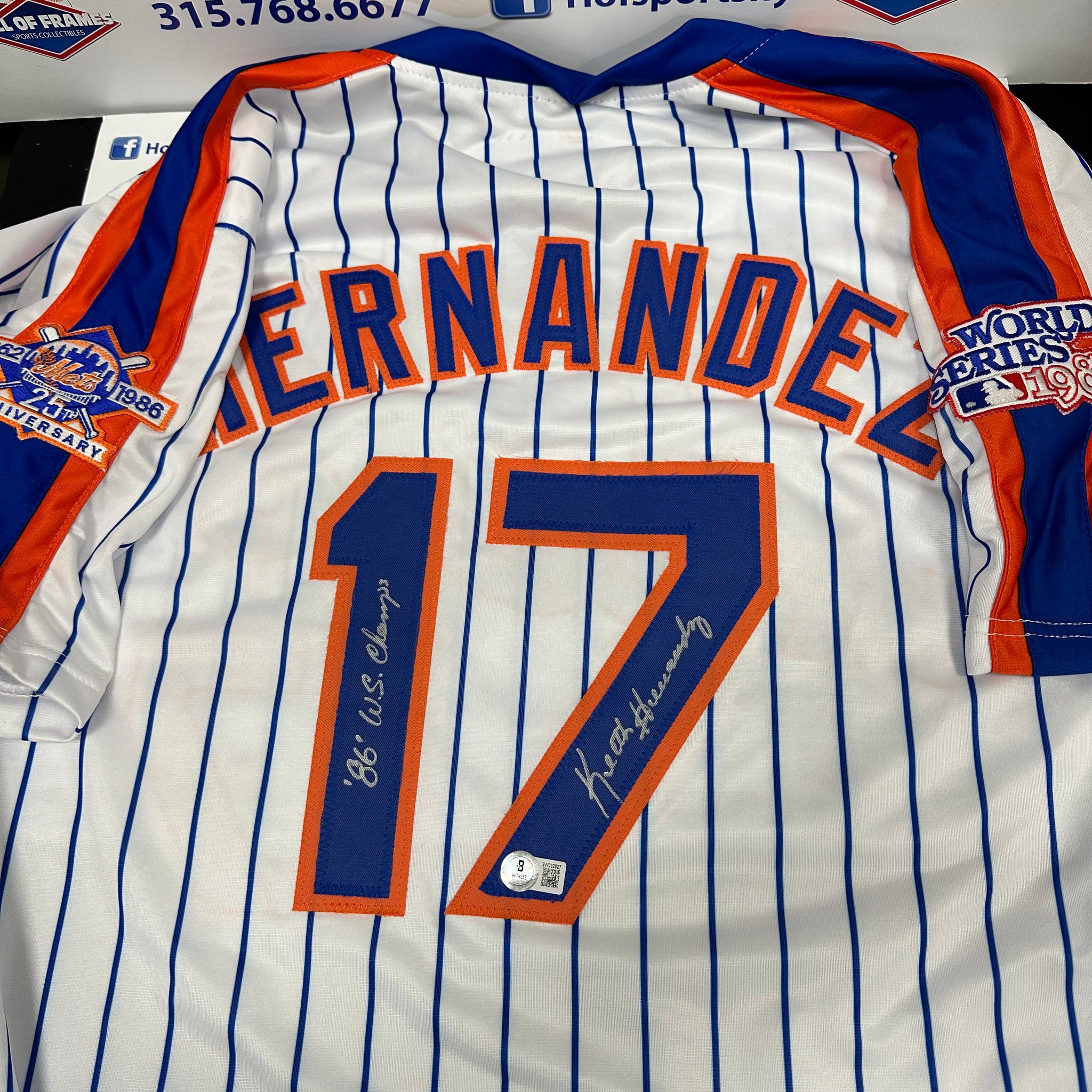 KEITH HERNANDEZ SIGNED METS CUSTOM 1986 WORLD SERIES JERSEY - BECKETT COA