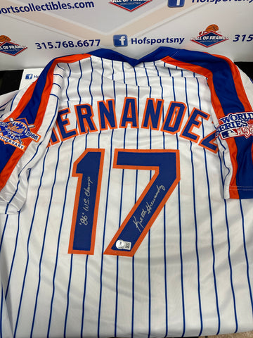 KEITH HERNANDEZ SIGNED METS CUSTOM 1986 WORLD SERIES JERSEY - BECKETT COA