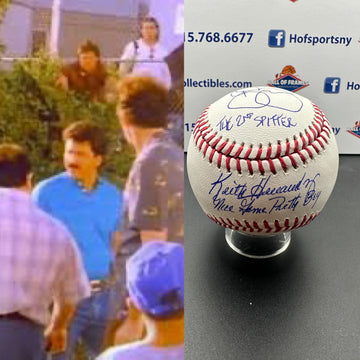 KEITH HERNENDEZ / ROGER MCDOWELL SIGNED BASEBALL SEINFELD SECOND SPITTER/ BECKETT COA