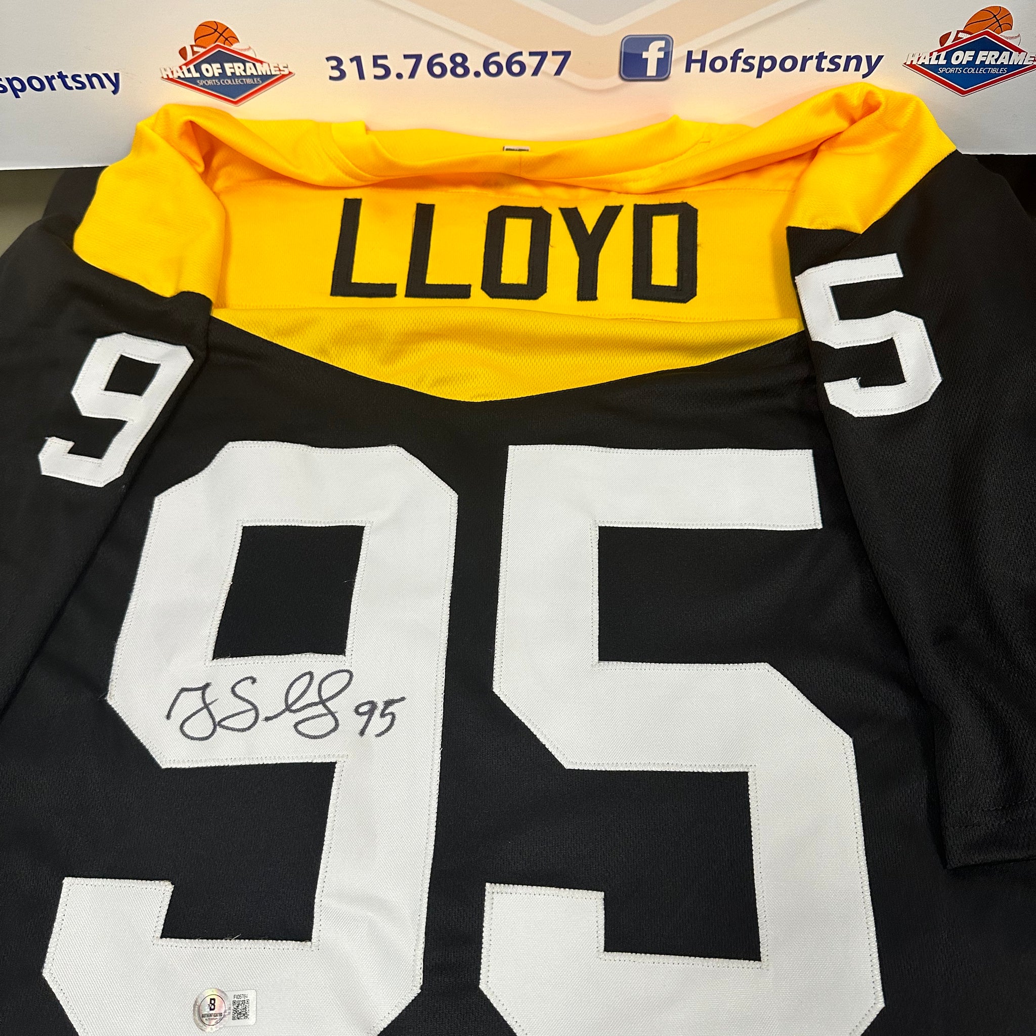 GREG LLOYD SIGNED THROWBACK STEELERS CUSTOM JERSEY - BECKETT WITNESSED COA