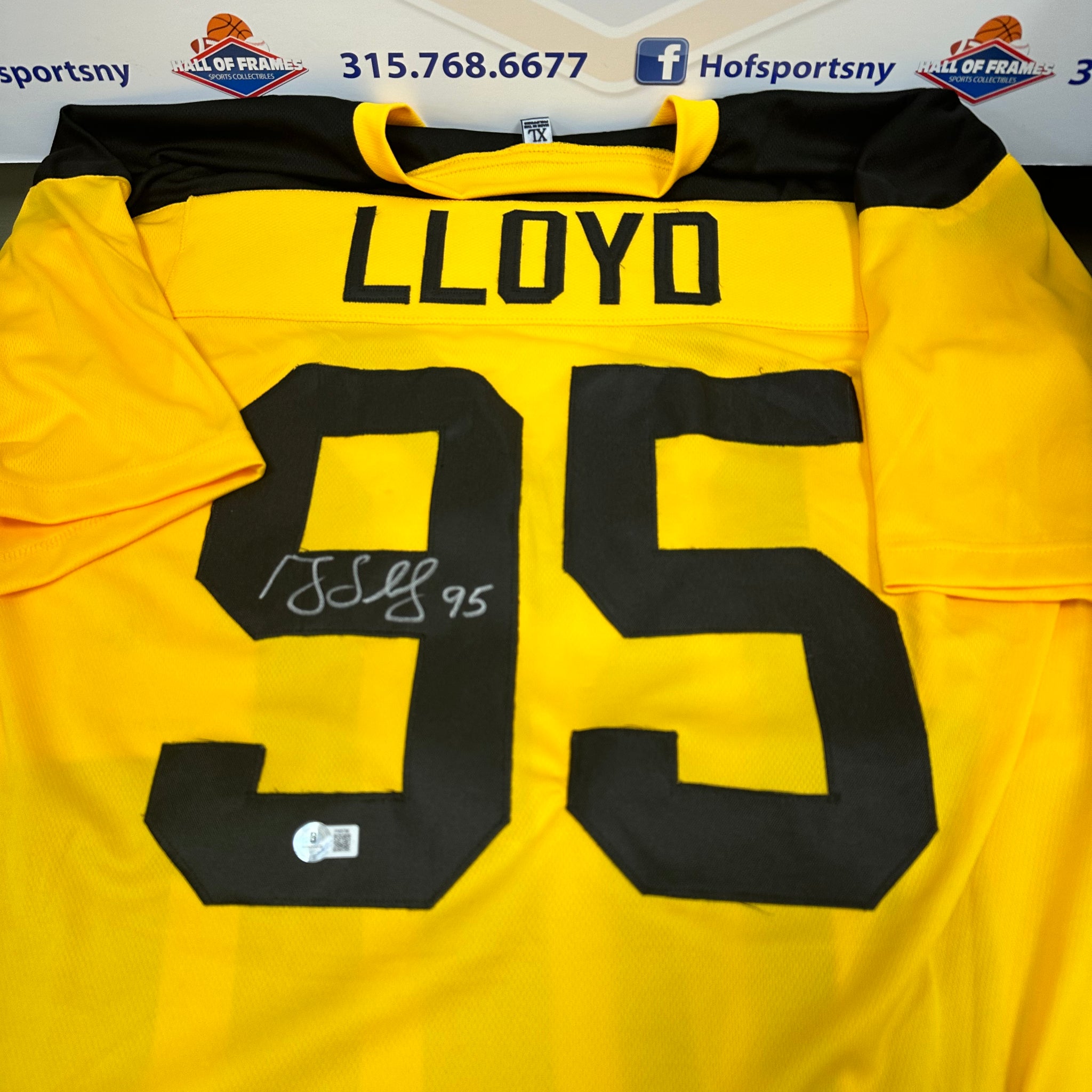 GREG LLOYD SIGNED THROWBACK STEELERS CUSTOM JERSEY - BECKETT WITNESSED COA