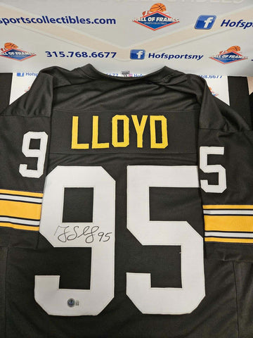 GREG LLOYD SIGNED BLACK STEELERS CUSTOM JERSEY - BECKETT WITNESSED COA