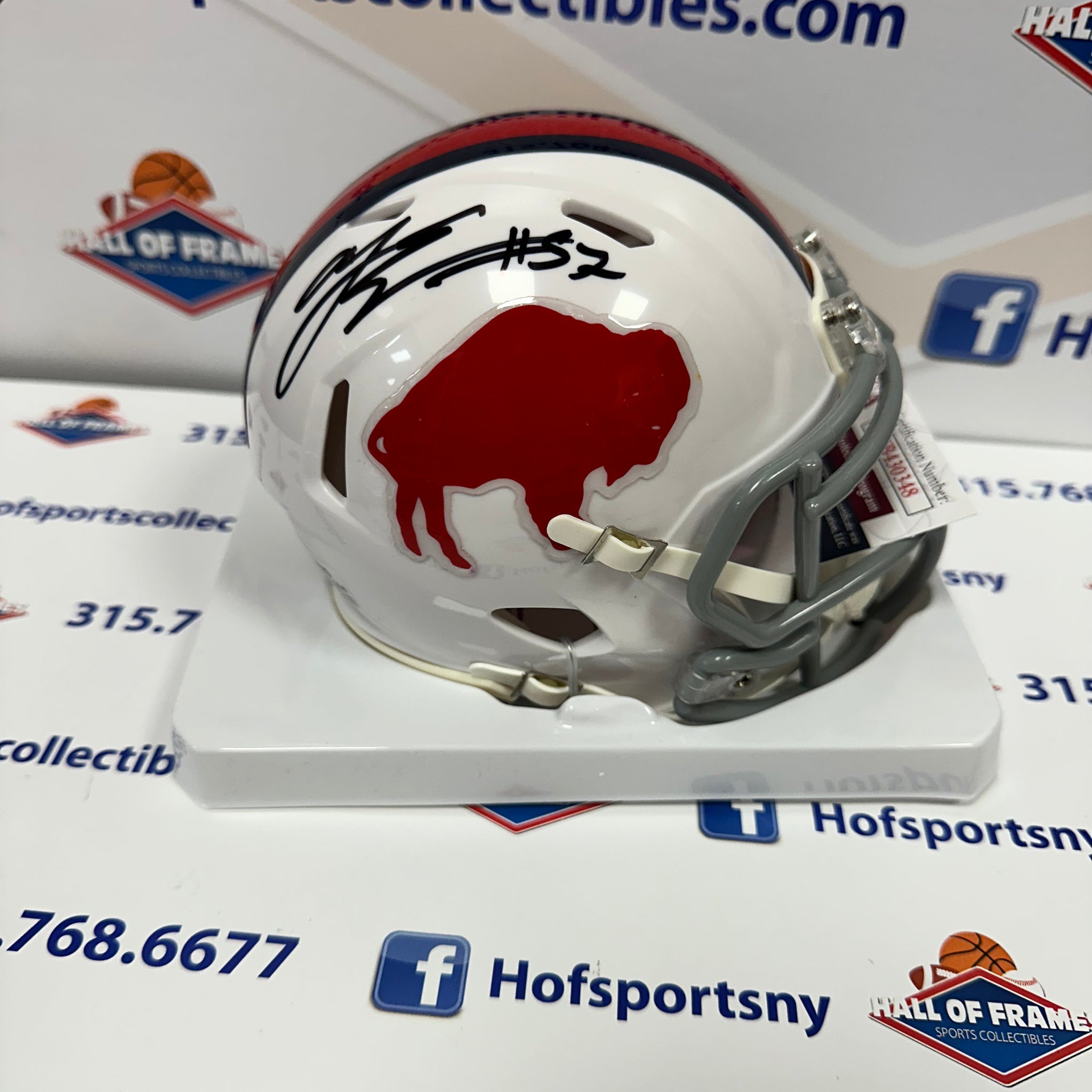 AJ EPENESA SIGNED BILLS STANDING BUFFALO MINI HELMET - JSA COA