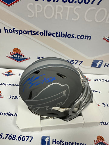 AJ EPENESA SIGNED BILLS SPEED SLATE MINI HELMET - JSA COA