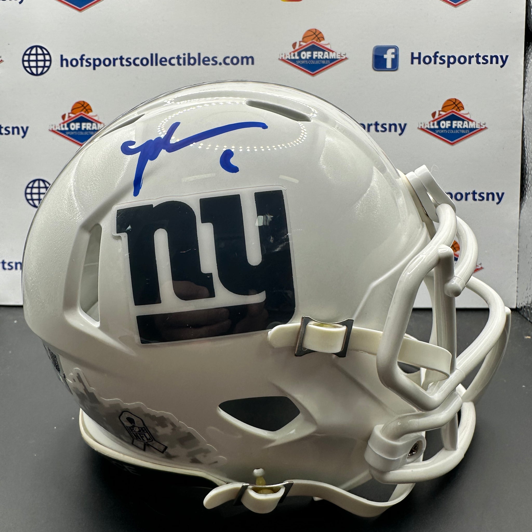 MALIK NABERS SIGNED NY GIANTS SALUTE THE SERVICE MINI HELMET - FANATICS