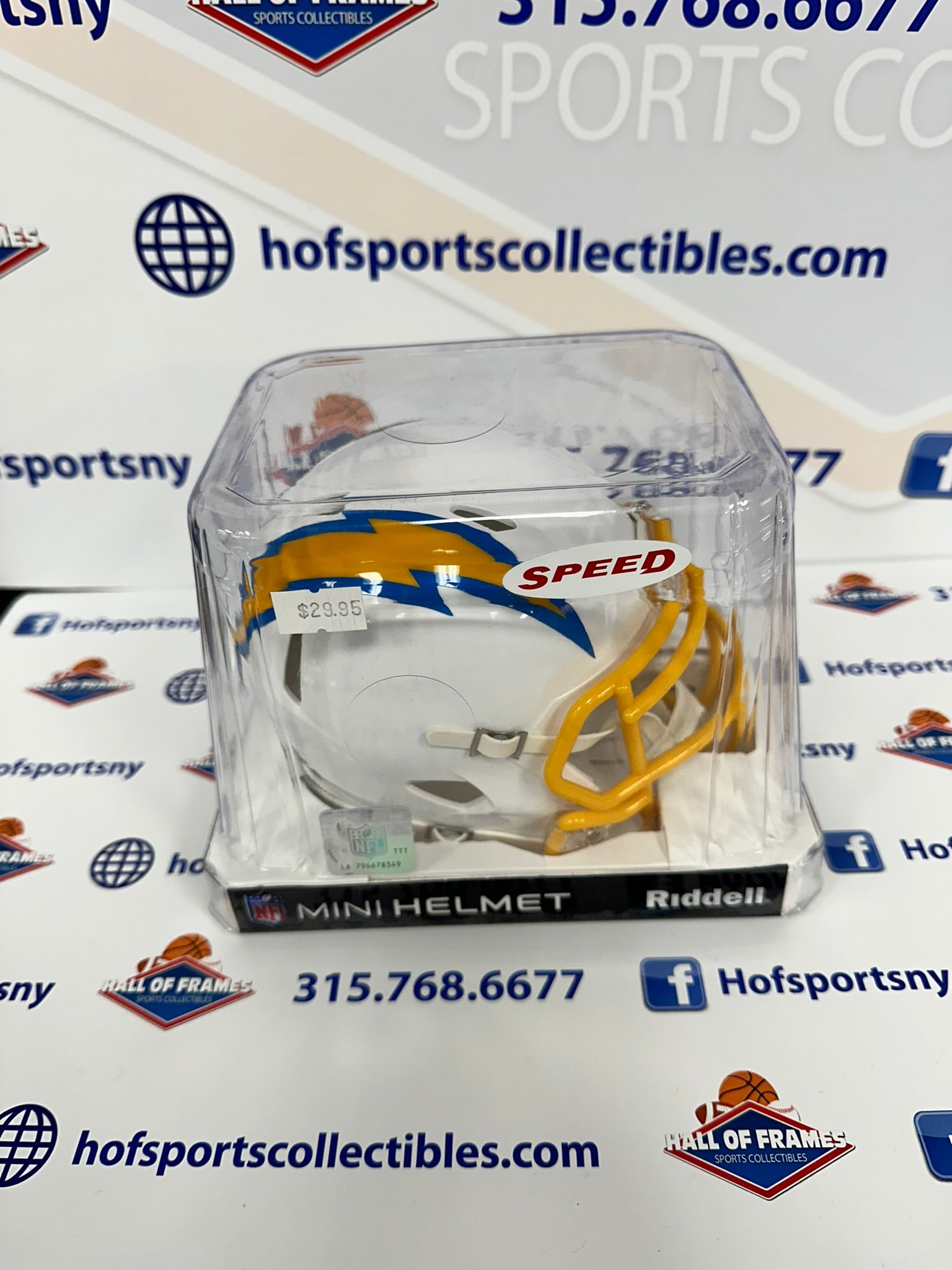 LOS ANGELES CHARGERS SPEED WHITE MINI FOOTBALL HELMET