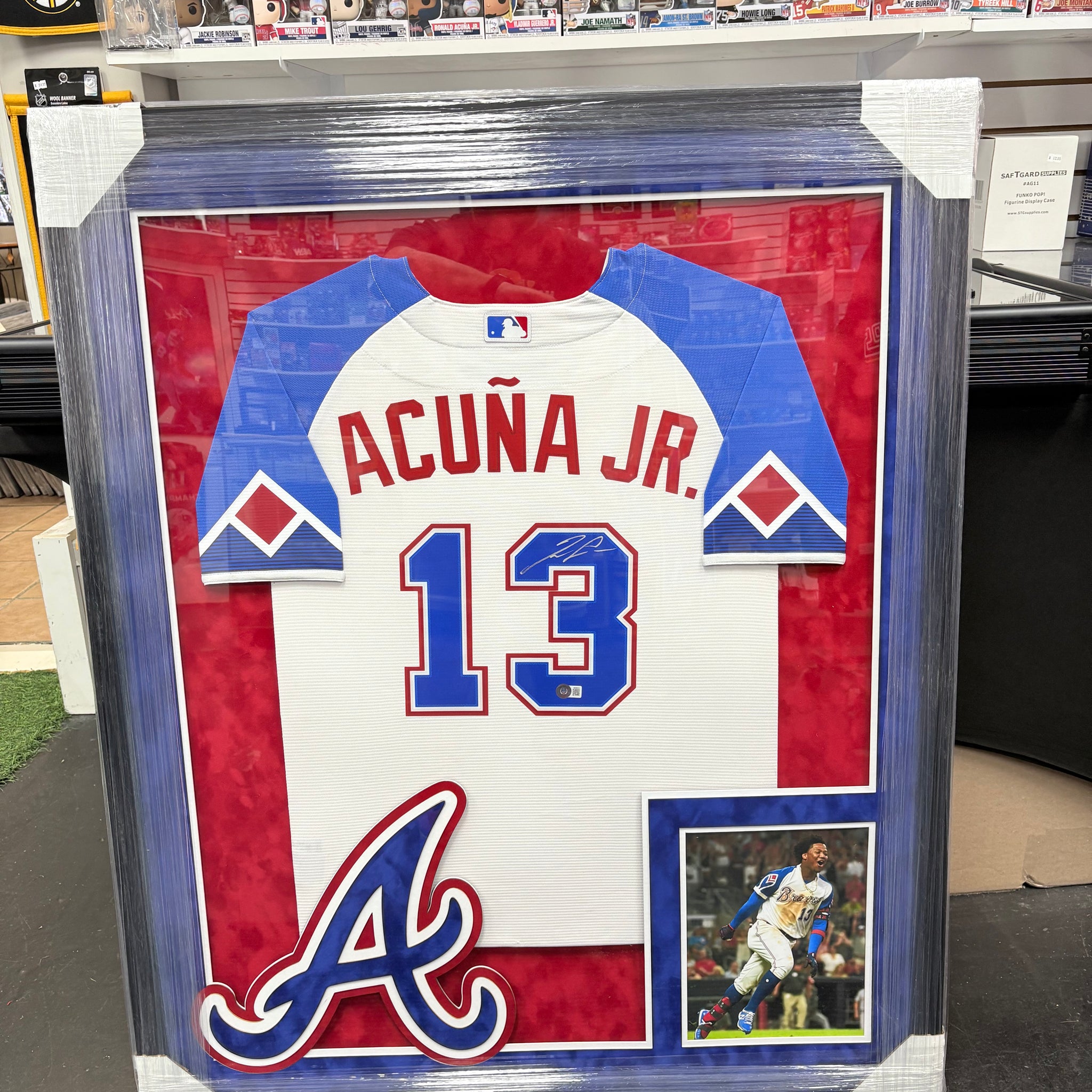 RONALD ACUNA SIGNED BRAVES CITY CONNECT MLB AUTHENTIC FRAMED JERSEY - JSA COA