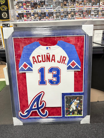 RONALD ACUNA SIGNED BRAVES CITY CONNECT MLB AUTHENTIC FRAMED JERSEY - JSA COA