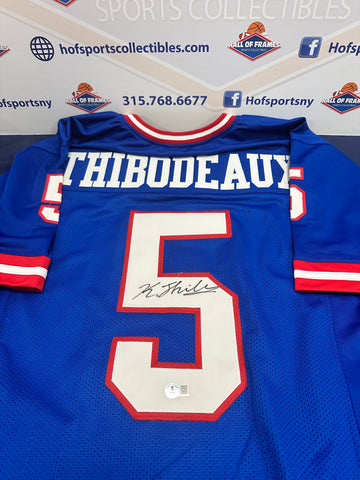 KAYVON THIBODEAUX SIGNED NY GIANTS CUSTOM XL BLUE LEGACY JERSEY - BECKETT