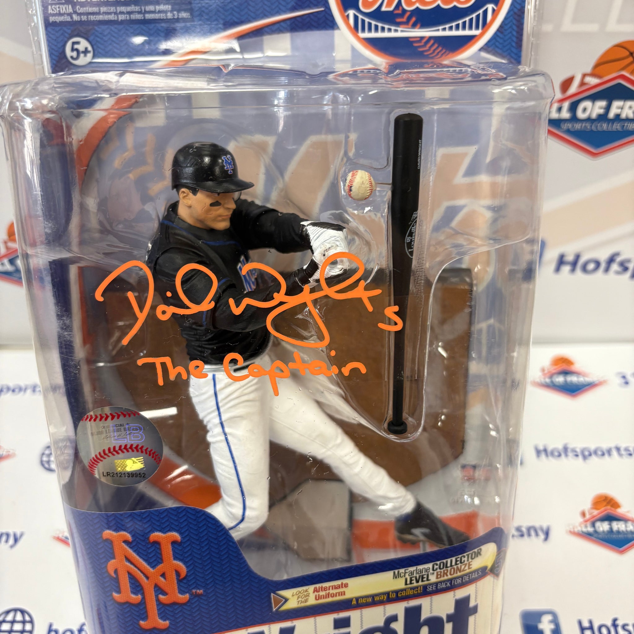 DAVID WRIGHT NEW YORK METS AUTOGRAPHED INSCRB. MCFARLANE VARIANT 895/1500 JSA COA