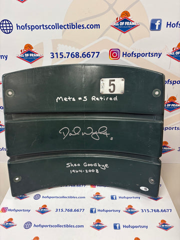 DAVID WRIGHT NY METS AUTOGRAPHED SHEA STADIUM GREEN SEAT BACK DOUBLE INSCRP.  MLB/ JSA COA
