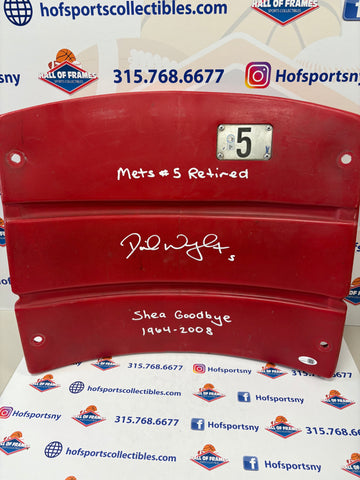 DAVID WRIGHT NY METS AUTOGRAPHED SHEA STADIUM RED SEAT BACK DOUBLE INSCRP.  MLB/ JSA COA