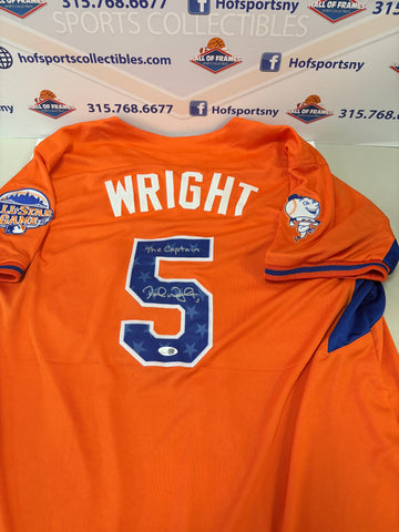DAVID WRIGHT 2013 NL ALL STAR ORANGE SIGNED CUSTOM JERSEY! INSCRIBED THE CAPTAIN JSA COA