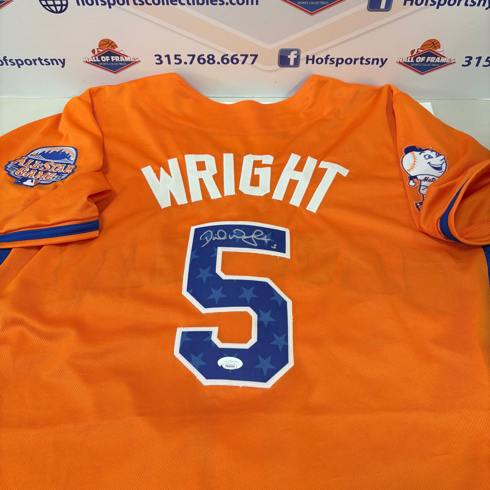 DAVID WRIGHT 2013 NL ALL STAR ORANGE SIGNED CUSTOM JERSEY! JSA COA