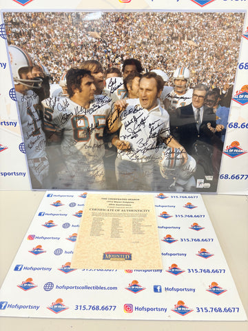 1972 MIAMI DOLPHINS TEAM SIGNED 46 PLAYER 16X20 SUPER BOWL LTD ED 117 - FANATICS COA