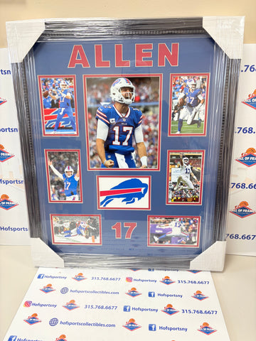 JOSH ALLEN BILLS PHOTO COLLAGE UNSIGNED 20X24 PROFESSIONAL FRAME