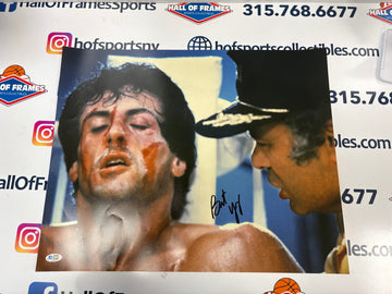 BURT YOUNG SIGNED ROCKY 16X20 PHOTO W/ ROCKY 5 STAR COA HOLO