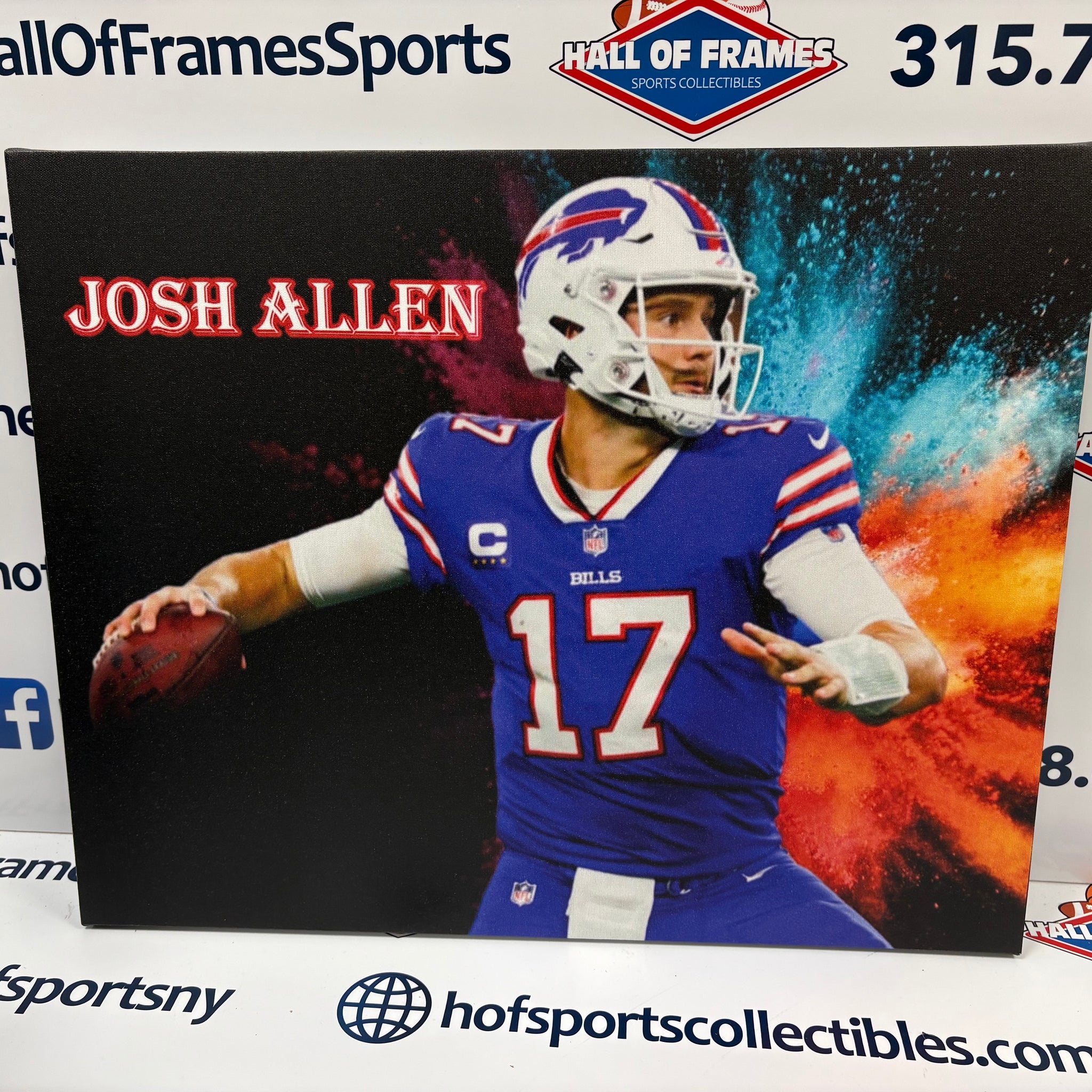 JOSH ALLEN BILLS COLOR BLAST 16X20 CUSTOM CANVAS PRINT - READY TO HANG