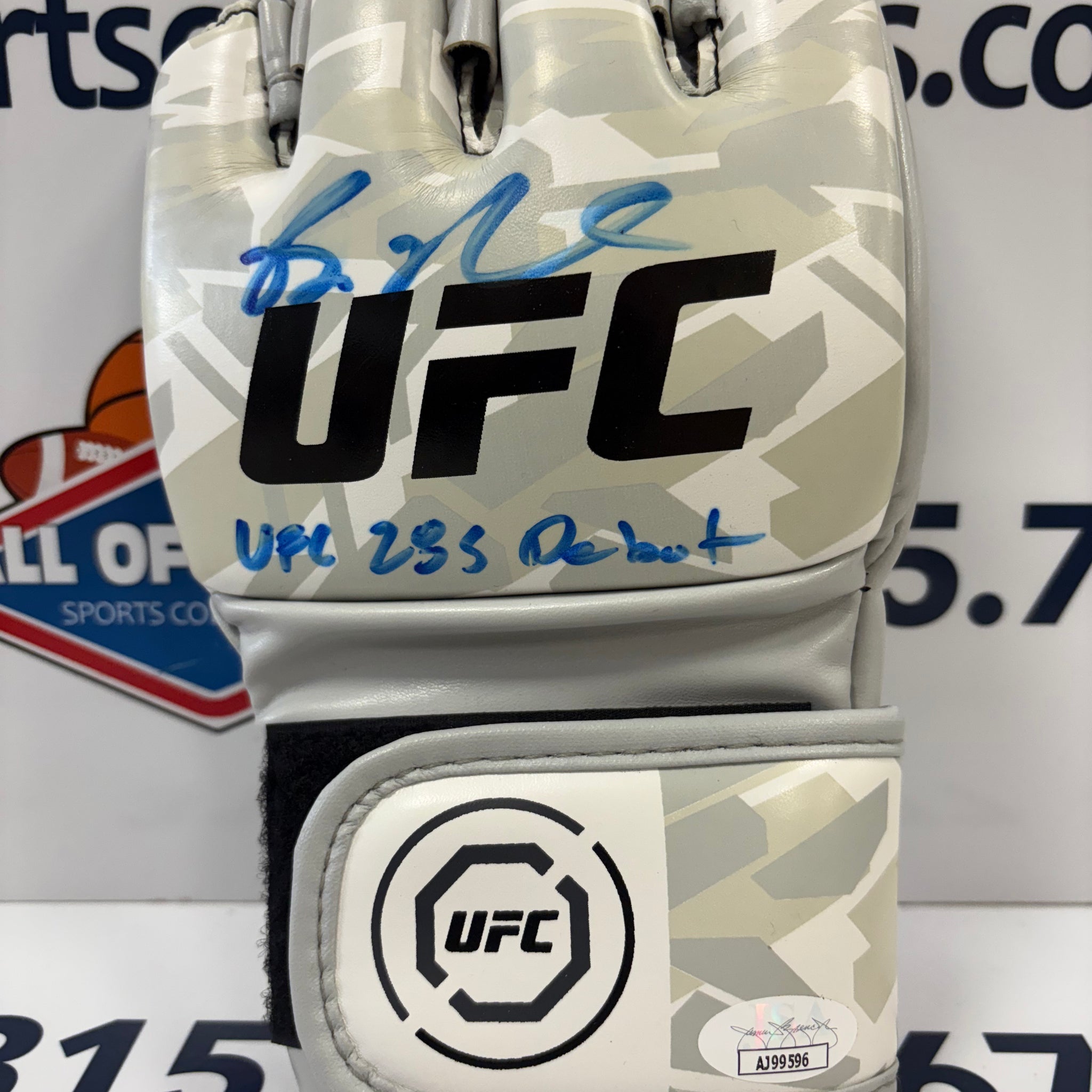 BO NICKAL SIGNED UFC CAMO GLOVE INSCRIBED "UFC 285 DEBUT" JSA COA