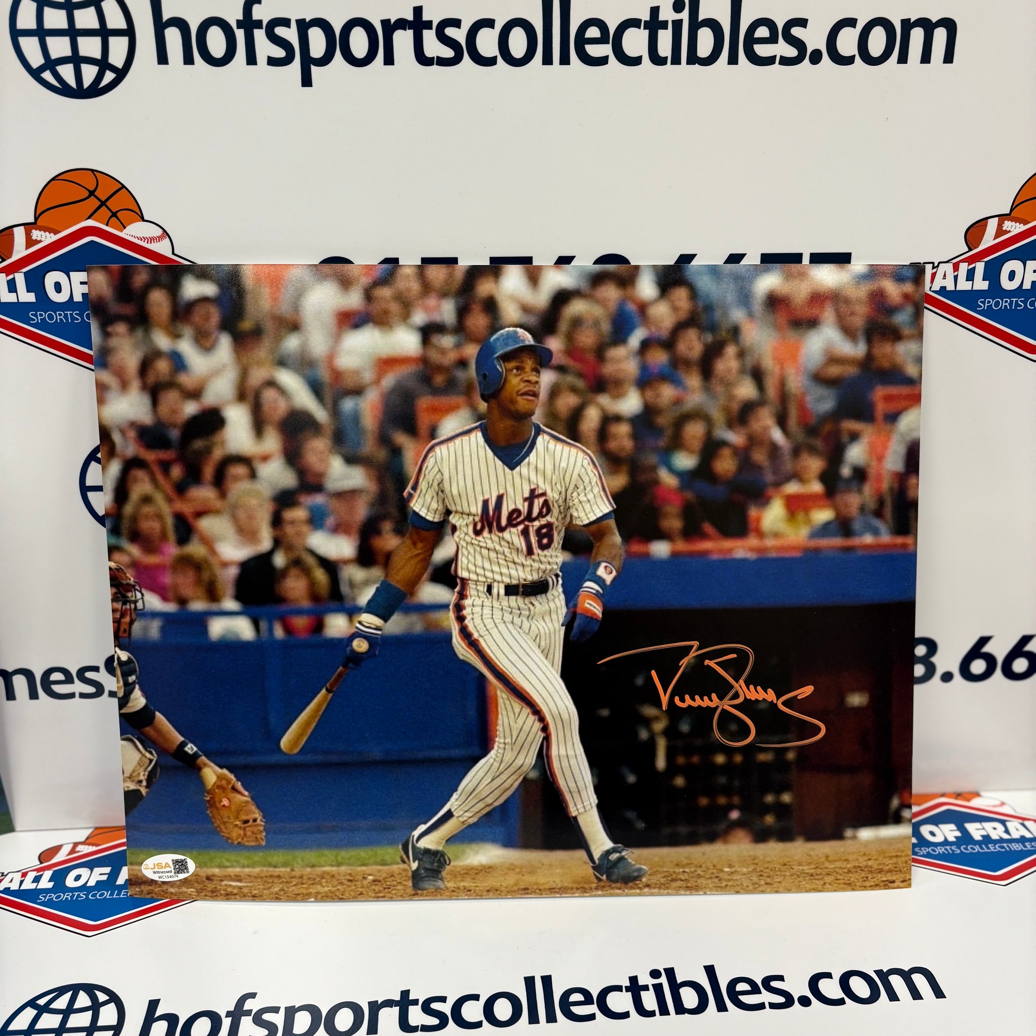 DARRYL STRAWBERRY SIGNED NY METS 11X14 - JSA COA