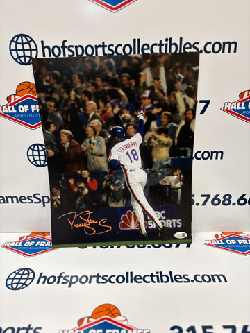 DARRYL STRAWBERRY SIGNED 1986 WS WORLD SERIES NY METS 11X14 - JSA COA