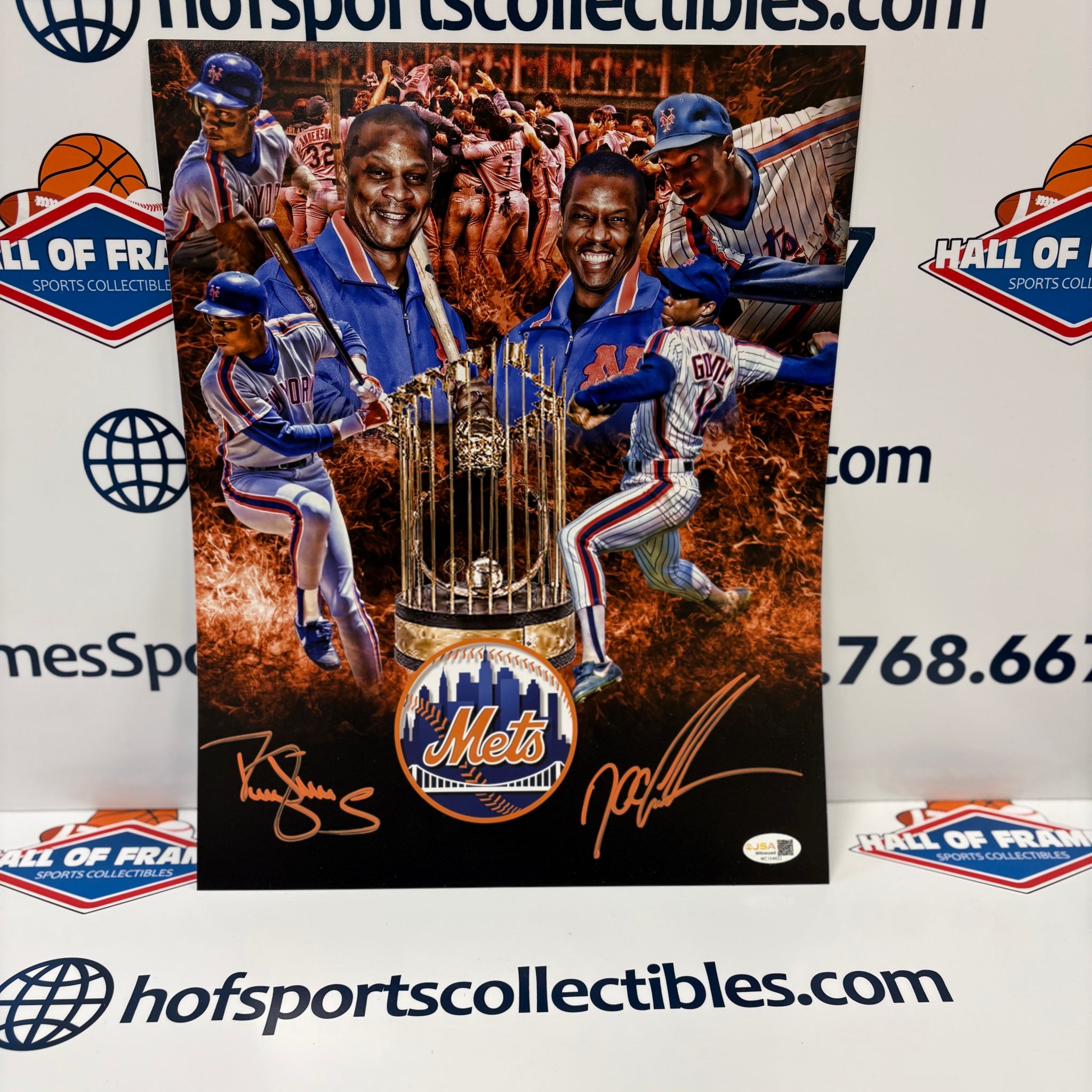 DWIGHT GOODEN / DARRYL STRAWBERRY SIGNED NY METS 11X14 - JSA COA
