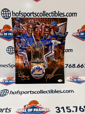 DWIGHT GOODEN / DARRYL STRAWBERRY SIGNED NY METS 11X14 - JSA COA