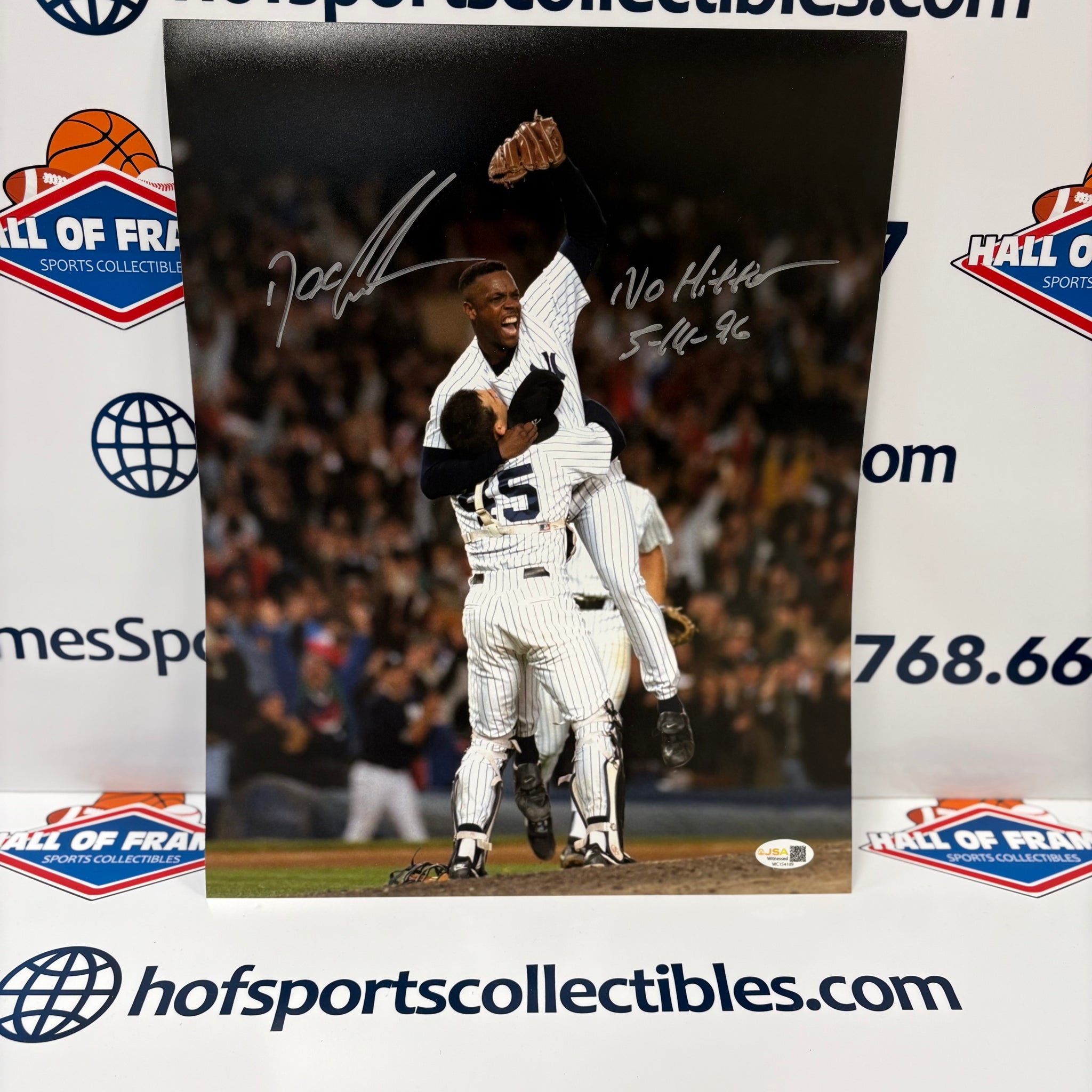 DWIGHT DOC GOODEN SIGNED YANKEES NO - HITTER INSCRIBD 11X14 JSA COA