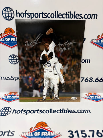 DWIGHT DOC GOODEN SIGNED YANKEES NO - HITTER INSCRIBD 11X14 JSA COA